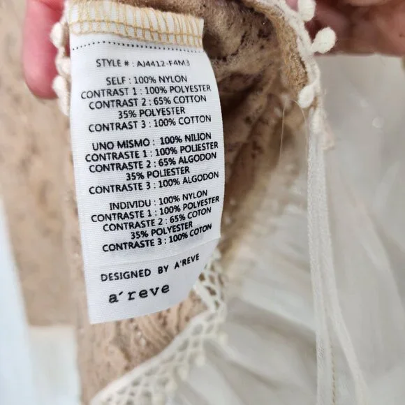 A'Reve Lace  Button-up Cardigan/Blouse with Ruffled Accent - Picture 9 of 11